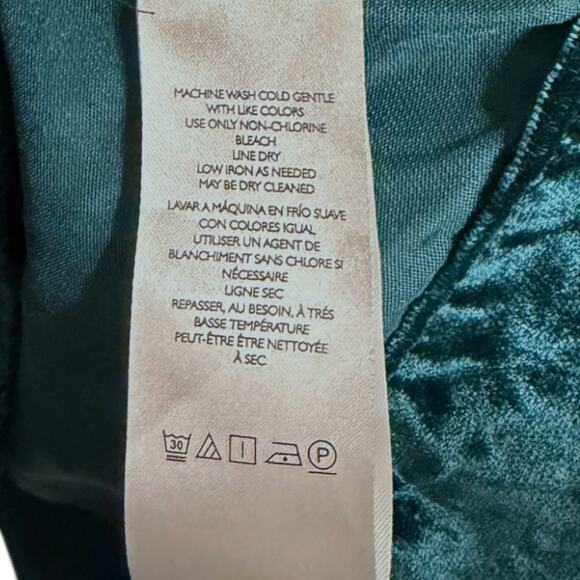 Free People Farrier Velvet Mini Dress Women's XL Green A-Line Long Sleeve NEW - Picture 7 of 7